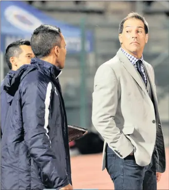  ??  ?? FOLLOW ME : Roger De Sa, right, having guided Maritzburg United to a 2-1 home win over Free State Stars last weekend – their first victory in five matches – will be looking fo a similar outcome against Golden Arrows at the Chatsworth Stadium tonight....