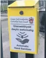  ??  ?? Vandal-proof hand sanitisers have been installed at several points across Carmarthen Park.