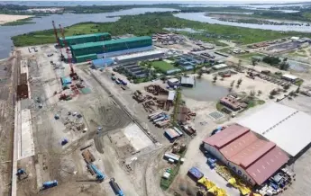  ??  ?? An aerial view of the Lagos Deep Offshore Logistics (LADOL) Free Zone base