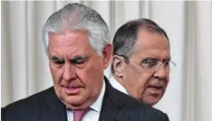  ?? Foto: afp ?? Die Außenminis­ter Rex Tillerson und Sergej Lawrow.