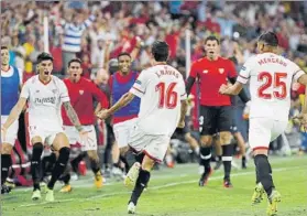  ?? FOTO: EFE ?? Jesús Navas volvió a marcar con el Sevilla. Tras cinco años lejos del Sánchez Pizjuán.