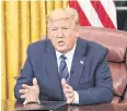  ??  ?? US President Donald Trump speaks in the Oval Office on Wednesday.