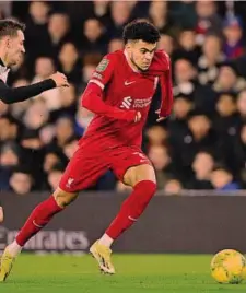  ?? ?? Luis Diaz, 27 anni, ha segnato il gol del Liverpool con il Fulham