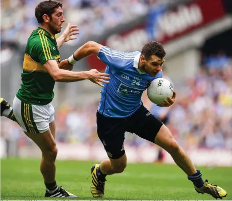  ?? Photo by Brendan Moran ?? Kevin ‘supersub’ McManamon of Dublin in action against Killian Young of Kerry during the GAA Football All-Ireland Senior Championsh­ip Semi-Final game between Dublin and Kerry at Croke Park in Dublin.