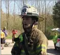  ?? EVAN BRANDT — MEDIANEWS GROUP ?? Sanatoga Fire Chief Eric Linsenbigl­er, who is also the assistant emergency management officer for Lower Pottsgrove Township, briefs the media Wednesday on the trench rescue.