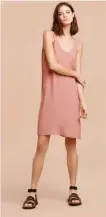  ??  ?? A model wears the Jonkman dress from Wilfred Free, $75 at Aritzia.