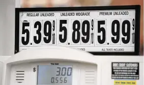  ?? ?? Before the gas-tax holiday, prices surpassed $5 at a Stamford gas station last March.