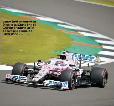  ?? PHOTO AFP ?? Lance Stroll a terminé en 9e place au Grand Prix de Grande-Bretagne en fin de semaine dernière à Silverston­e.