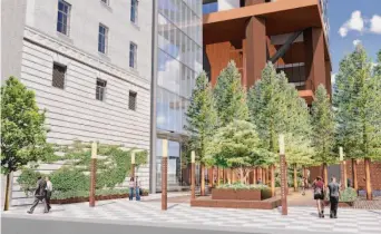  ?? ?? A stand of 75 redwood trees would be incorporat­ed into the planned City Grove developmen­t.