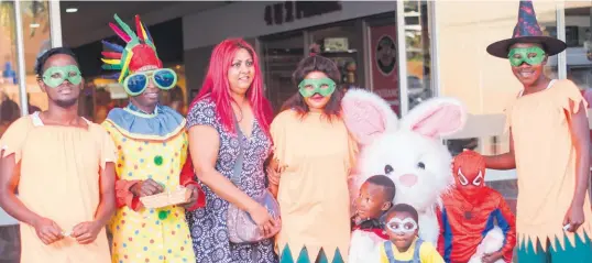  ??  ?? Programme organiser Martha Mishra (third left) with the mascots