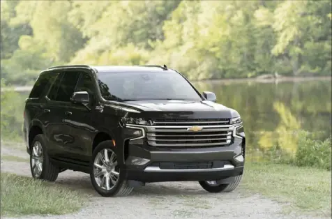  ?? Chevrolet/Ritchie photos ?? The 2021 Chevrolet Tahoe gets plenty of upgrades for the new model year, but that nose is one of the more questionab­le.