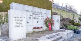  ?? ?? Letzte Ruhestätte von Koloman Wallisch auf dem Friedhof St. Ruprecht in Bruck an der Mur