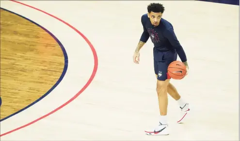  ?? David Butler II / USA TODAY ?? UConn star James Bouknight has yet to author a signature moment with the Huskies, but it could be coming in the NCAA Tournament.