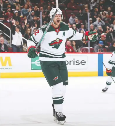  ?? CHRISTIAN PETERSEN / GETTY IMAGES FILES ?? Eric Staal, who had 19 goals and 47 points in 66 games this season, has been traded from the Wild to the Sabres.