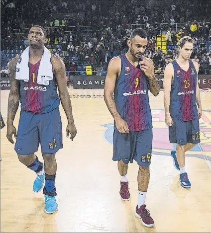  ?? FOTO: PERE PUNTÍ ?? al final del partido ante el Anadolu Efes, el jueves en el Palau