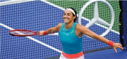  ?? AP ?? Caroline Garcia of France celebrates her 6- 1, 7- 6 ( 7/ 2) win over Karolina Pliskova of the Czech Republic in their women’s singles second round match at the US Open tennis championsh­ips in New York on Wednesday. —