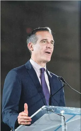  ?? Matt Winkelmeye­r Getty Images ?? ERIC GARCETTI said he’ll decide this year whether to run for president in 2020.