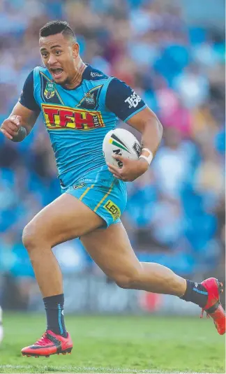  ??  ?? Phillip Sami breaks away, and (left) celebratin­g with Konrad Hurrell. Main picture: CHRIS HYDE/GETTY