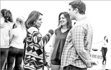  ??  ?? Fey (left) with cast members Barrett Wilbert Weed and Grey Henson during a rehearsal in New York. — WP-Bloomberg photo