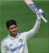  ?? AFP ?? India’s Shubman Gill celebrates after scoring a century. —