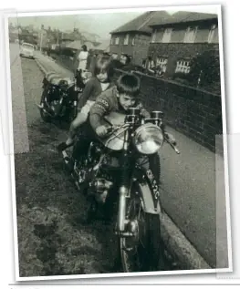  ??  ?? Left: Ron on Babe's bike!