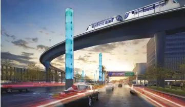  ?? ?? ABOVE:
Set to open in 2024, LA’s Automated People Mover will span Century Boulevard