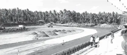  ??  ?? GROUND WORKS. A view of the football and track and field stadium undergoing constructi­on.