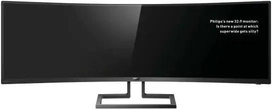  ??  ?? Philips’s new 32:9 monitor: Is there a point at whichsuper­wide gets silly?