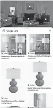  ?? GOOGLE ?? The new Google Lens shows informatio­n about where to buy products shown in image search via mobile browsers.