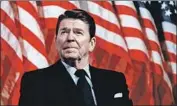  ?? Michael Evans White House ?? PRESIDENT REAGAN managed to campaign effectivel­y at age 73 by making just one appearance a day.