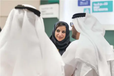  ?? Reem Mohammed / The National ?? Jameela Al Muhairi, Minister of State for Public Education, at the global teacher’s forum, Qudwa 2017