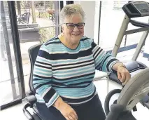  ??  ?? More than 10 years ago, Bobbi McGill joined the Fitness Club at Shalom Village to help her stay active with a degenerati­ve spinal cord condition.