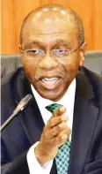  ??  ?? Governor, Central Bank of Nigeria (CBN), Godwin Emefiele