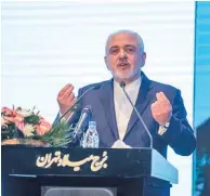 ??  ?? ISNA Iranian Foreign Minister Mohammad Javad Zarif speaks at internatio­nal ceremony on Norouz on February 28, 2019.