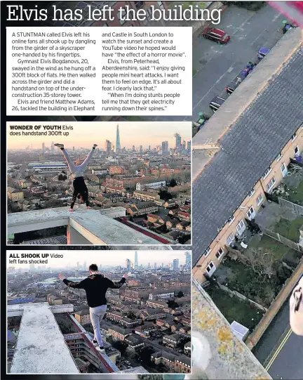  ??  ?? WONDER OF YOUTH Elvis does handstand 300ft up ALL SHOOK UP Video left fans shocked