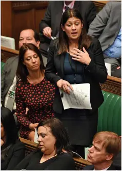  ?? Picture: UK PARLIAMENT ?? BRAVE REBELS: Labour MPs Gloria De Piero and Lisa Nandy