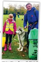  ??  ?? Mission: Wayne Dixon with Elizabeth Gadsdon, eight, on the Wirral