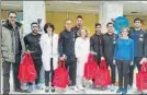  ??  ?? Los azulgrana mostraron su lado solidario