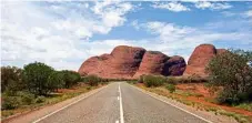 ?? Photo: Contribute­d ?? The road to the rock formation known as The Olgas in the NT.