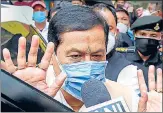  ?? PTI ?? Assam chief minister Sarbananda Sonowal takes questions from the media in Guwahati on Sunday.