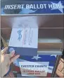  ?? SUBMITTED PHOTO ?? Officials ballot boxes are now out in Chester County.