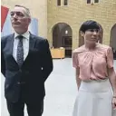  ?? FOTO: NTB SCANPIX ?? ALLIERTE: Forsvarsmi­nister Frank Bakke-Jensen og utenriksmi­nister Ine Eriksen Søreide i vandrehall­en på Stortinget.