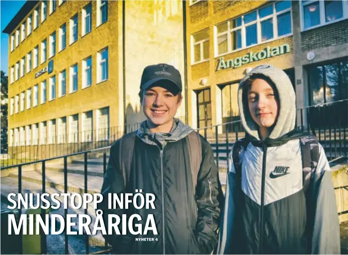  ?? FOTO: ULRICA ANDERSSON ?? ÄCKLIGT. Åttondekla­ssarna Jonatan Hager och Jacob Hansson inspireras inte av att skolans personal snusar.