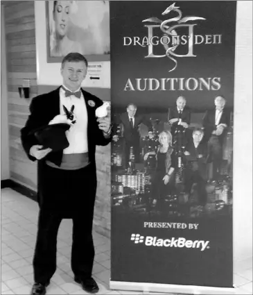 ??  ?? Truro’s David Johnston took his idea of a comic book featuring the five dragons from CBC’s Dragons’ Den to Halifax on Saturday for an audition in front of two producers of the show. Johnston is waiting to hear back from the producers as to whether or...