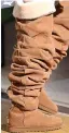  ??  ?? IF YOUR plans for a fresh new style involve looking like giant sheep with alopecia, may I recommend the new range of Ugg boots (pictured)? They were shown at Paris Fashion Week and look more like hitherto unknown bovine leg diseases — Lanolin Knees,...