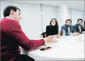  ?? ZIPI / EFE ?? Rivera y Arrimadas, ayer en la reunión de la ejecutiva de Cs