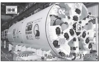  ??  ?? The tunnel boring machine from Germany.