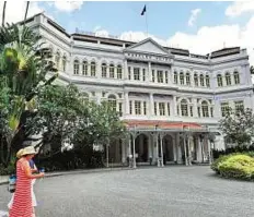  ?? AFP ?? Mark of excellence A view of Raffles Hotel, named after Sir Stamford Raffles, who turned Singapore into a British settlement in 1819.