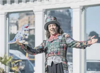  ?? ?? Steve Cousins, the Rock Showman, at Scarboroug­h Spa’s Sun Court, the base for this year’s festival