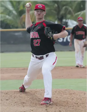  ??  ?? Calgary’s Mike Soroka, 18, a right-handed pitcher with Canada’s national junior squad, expects to be selected in Major League Baseball’s upcoming draft. Baseball America ranks him 88th among all prospects.